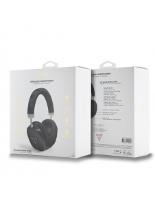Guess PU Leather 4G Triangle Logo Bluetooth Stereo Headphone Svart