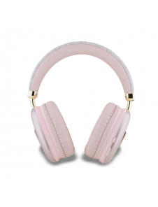 Guess PU Leather 4G Triangle Logo Bluetooth Stereo Headphone Rosa