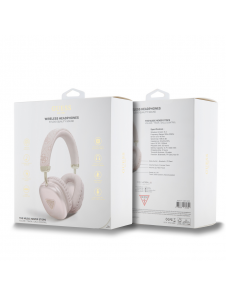 Guess PU Leather 4G Triangle Logo Bluetooth Stereo Headphone Rosa
