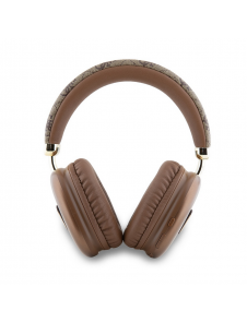 Guess PU Leather 4G Triangle Logo Bluetooth Stereo Headphone Brun