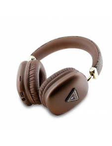 Guess PU Leather 4G Triangle Logo Bluetooth Stereo Headphone Brun