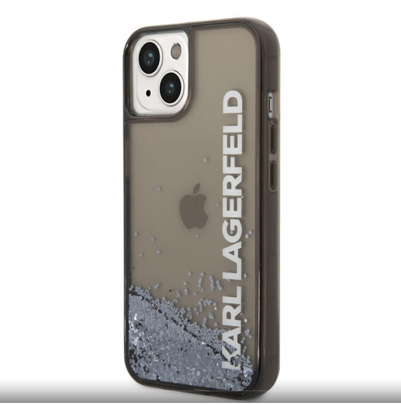Karl Lagerfeld Translucent Liquid Glitter Fodral till iPhone 14 Plus Svart