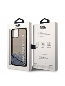 Karl Lagerfeld Translucent Liquid Glitter Fodral till iPhone 14 Plus Svart