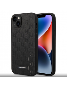 Karl Lagerfeld Saffiano Monogram Fodral för iPhone 14 Plus Svart