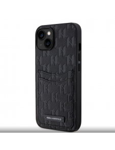 Karl Lagerfeld Saffiano Monogram Card Slot Case för iPhone 14 Svart