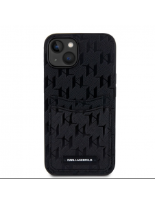 Karl Lagerfeld Saffiano Monogram Card Slot Case för iPhone 14 Svart