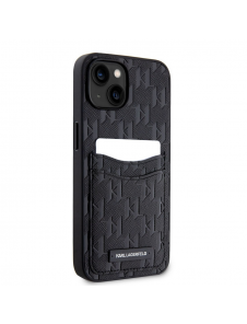 Karl Lagerfeld Saffiano Monogram Card Slot Case för iPhone 14 Svart