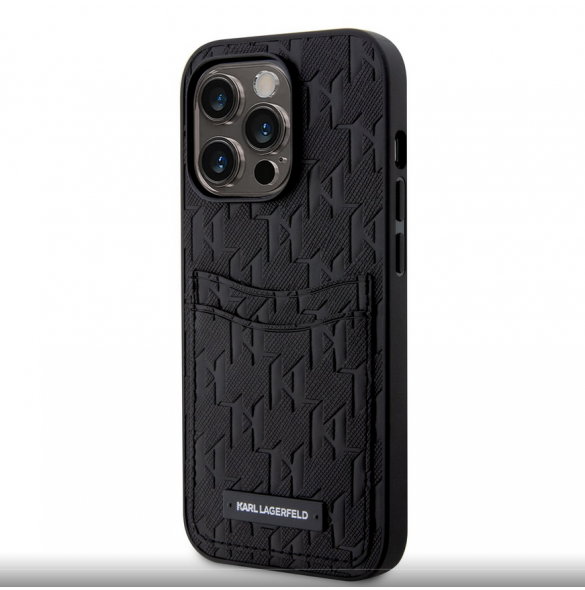 Karl Lagerfeld Saffiano Monogram Card Slot Case för iPhone 13 Pro Black