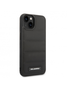 Karl Lagerfeld Quilted Puffy Metal Logo Fodral för iPhone 14 Plus Svart