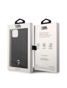 Karl Lagerfeld Quilted Puffy Ikonik Logo-fodral för iPhone 14 Plus Svart