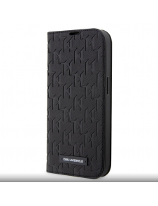 Karl Lagerfeld PU Saffiano Monogram Bokfodral för iPhone 14 Pro Max Svart