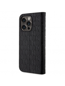 Karl Lagerfeld PU Saffiano Monogram Bokfodral för iPhone 14 Pro Max Svart
