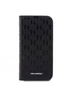 Karl Lagerfeld PU Saffiano Monogram Bokfodral för iPhone 14 Pro Max Svart