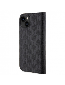 Karl Lagerfeld PU Saffiano Monogram Bokfodral för iPhone 14 Svart