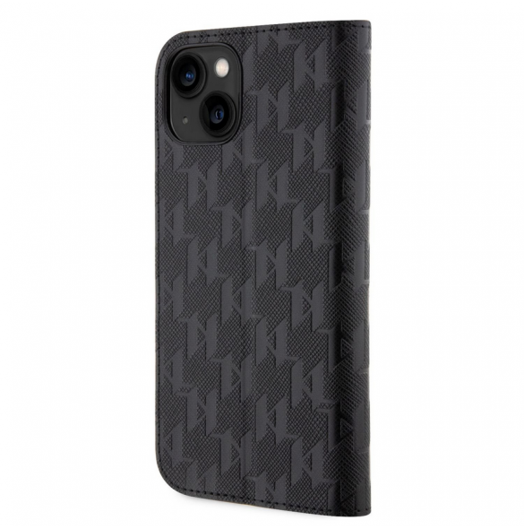 Karl Lagerfeld PU Saffiano Monogram Bokfodral för iPhone 14 Svart