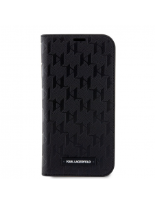 Karl Lagerfeld PU Saffiano Monogram Bokfodral för iPhone 14 Svart
