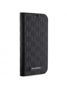 Karl Lagerfeld PU Saffiano Monogram Bokfodral för iPhone 14 Svart