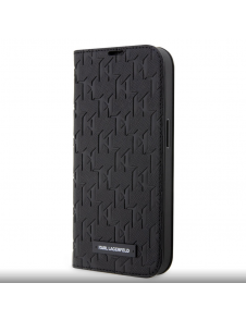 Karl Lagerfeld PU Saffiano Monogram Bokfodral för iPhone 13 Pro Max Svart