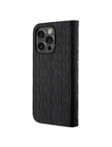 Karl Lagerfeld PU Saffiano Monogram Bokfodral för iPhone 13 Pro Max Svart