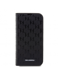 Karl Lagerfeld PU Saffiano Monogram Bokfodral för iPhone 13 Pro Max Svart