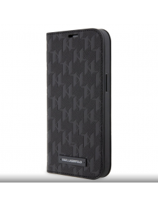 Karl Lagerfeld PU Saffiano Monogram Bokfodral för iPhone 13 Pro Svart