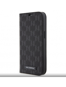 Karl Lagerfeld PU Saffiano Monogram Bokfodral för iPhone 13 Pro Svart