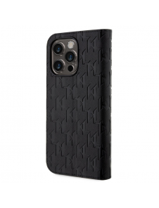 Karl Lagerfeld PU Saffiano Monogram Bokfodral för iPhone 13 Pro Svart