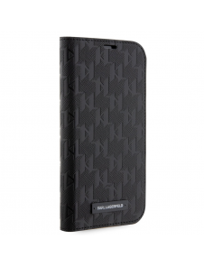 Karl Lagerfeld PU Saffiano Monogram Bokfodral för iPhone 13 Pro Svart