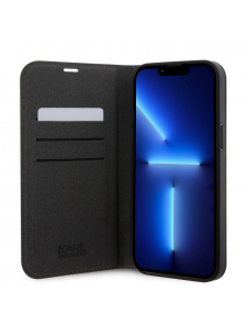 Karl Lagerfeld PU Saffiano Monogram Bokfodral för iPhone 12/12 Pro Svart