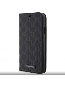 Karl Lagerfeld PU Saffiano Monogram Bokfodral för iPhone 11 Svart