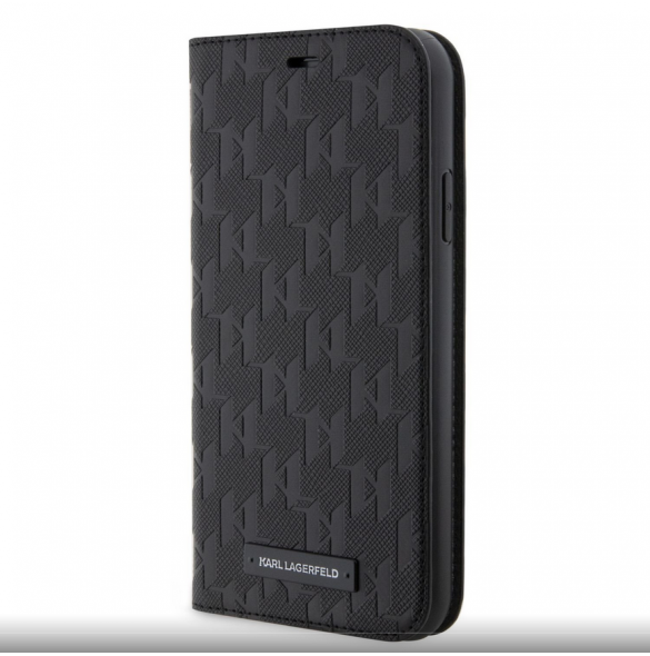 Karl Lagerfeld PU Saffiano Monogram Bokfodral för iPhone 11 Svart