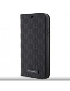 Karl Lagerfeld PU Saffiano Monogram Bokfodral för iPhone 11 Svart