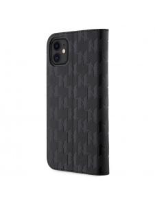 Karl Lagerfeld PU Saffiano Monogram Bokfodral för iPhone 11 Svart