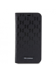Karl Lagerfeld PU Saffiano Monogram Bokfodral för iPhone 11 Svart