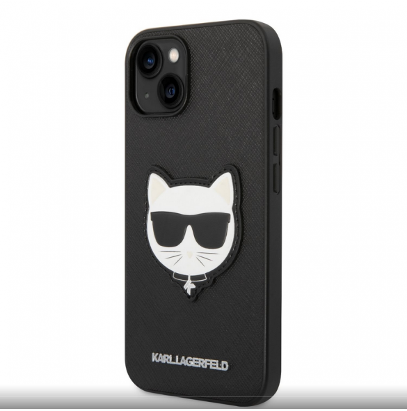 Karl Lagerfeld PU Saffiano Choupette Head Case för iPhone 14 Plus Svart