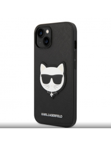 Karl Lagerfeld PU Saffiano Choupette Head Case för iPhone 14 Plus Svart