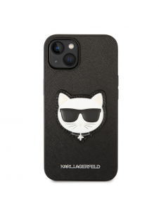 Karl Lagerfeld PU Saffiano Choupette Head Case för iPhone 14 Plus Svart