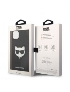 Karl Lagerfeld PU Saffiano Choupette Head Case för iPhone 14 Plus Svart