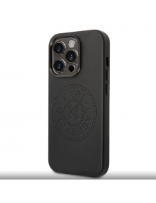Karl Lagerfeld PU Läder Perforerad Logotypfodral för iPhone 14 Pro Max Svart