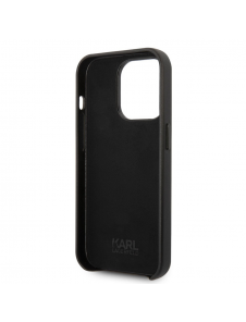 Karl Lagerfeld PU Läder Perforerad Logotypfodral för iPhone 14 Pro Max Svart