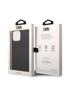 Karl Lagerfeld PU Läder Perforerad Logotypfodral för iPhone 14 Pro Max Svart
