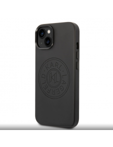 Karl Lagerfeld PU Läder Perforerad Logotypfodral för iPhone 14 Plus Svart