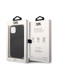 Karl Lagerfeld PU Läder Perforerad Logotypfodral för iPhone 14 Svart
