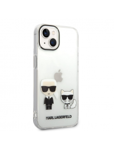 Karl Lagerfeld PC/TPU Ikonik Karl och Choupette Fodral till iPhone 14 Plus Transparent