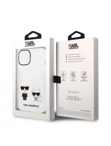 Karl Lagerfeld PC/TPU Ikonik Karl och Choupette Fodral till iPhone 14 Plus Transparent