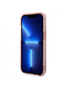 Karl Lagerfeld Monogram Vertical Stripe Fodral för iPhone 14 Plus Rosa