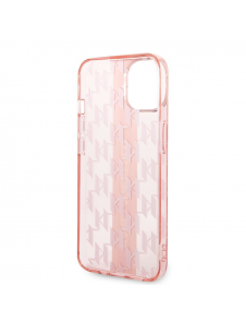 Karl Lagerfeld Monogram Vertical Stripe Fodral för iPhone 14 Plus Rosa