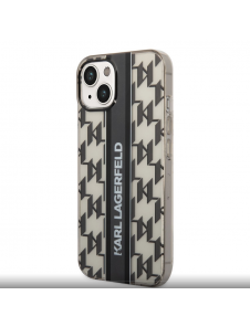 Karl Lagerfeld Monogram Vertical Stripe Fodral för iPhone 14 Plus Svart