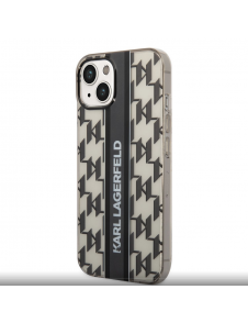 Karl Lagerfeld Monogram Vertical Stripe Fodral för iPhone 14 Plus Svart