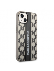 Karl Lagerfeld Monogram Vertical Stripe Fodral för iPhone 14 Plus Svart